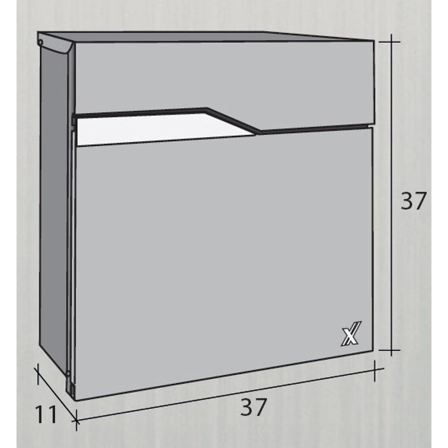 Vendita online Cassetta postale Nettuno ARL colore argento 37×11×37 cm.